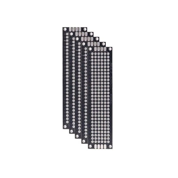 5 sztuk Oboustrannych prototypowych desek PCB 2 x 8 cm Czarne PCB Grubość 1,6 mm Rozstaw otworów 2,54 mm DIY elektronika 1
