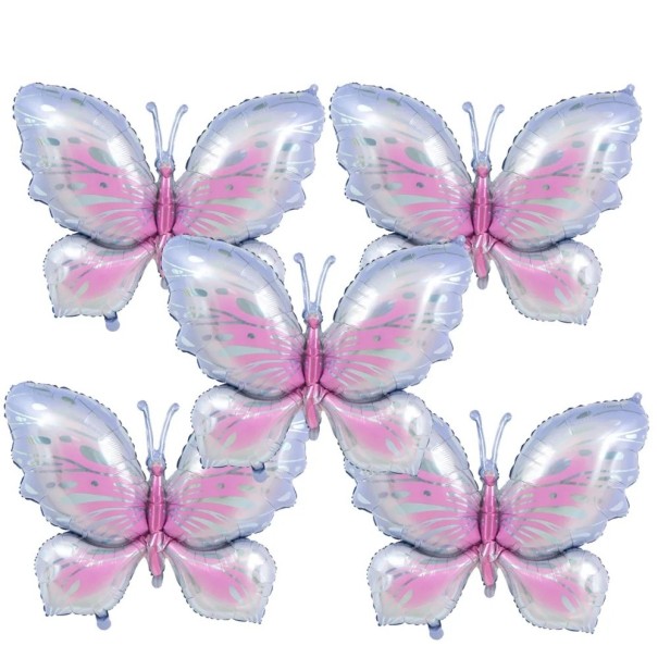 5 unidades Balão de Folha em Forma de Borboleta 100 × 74 cm Balão Decorativo Pastel em Forma de Borboleta Decoração de Festa para Aniversários Decoração de Celebrações Infantis rosa