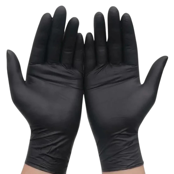 50 ks čierne nitrilové jednorazové rukavice zosilnené vodoodolné veľkosť XL 11 cm ochranné rukavice pre upratovanie kaderníctva tetovanie 1