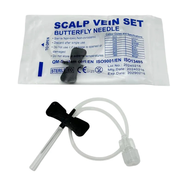 50 Pack Stainless Steel Butterfly Needles 22G Sterile Infusion Needles with Flexible Tubing for Animal Blood Transfusion Veterinary Equipment 1