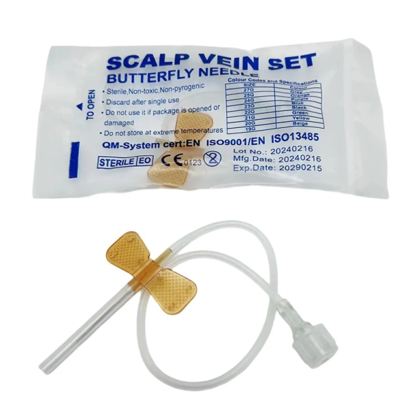 50 pcs Stainless Steel Butterfly Needles 25G Sterile Needles for Veterinary Use Connection to Transfusion Set Needles for Blood Collection from Animals 1