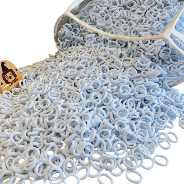50 pezzi Gumi per capelli Monocromatiche Gumi elastiche per bambini e adulti Accessori per capelli delicati Gumi resistenti per acconciature Gumi per capelli pratiche azzurro