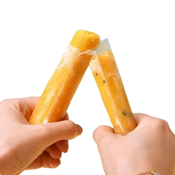 50 pezzi Sacchetti trasparenti per ghiaccioli 5,5x28 cm Forme usa e getta per gelato Smoothie Yogurt Sacchetto Zip PE fai da te Dolci estivi congelati per bambini 1