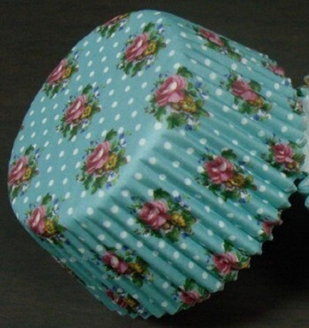 50 st Muffinskoppar blommönster 7