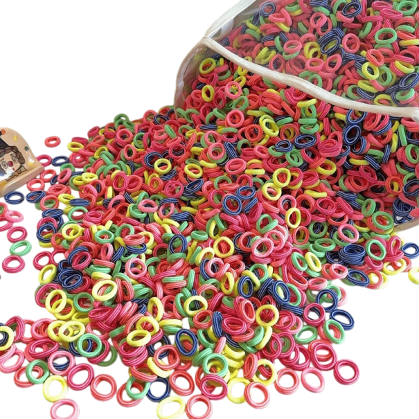 50 stuks haarscrunchies, mixkleuren, elastische kinderscrunchies, kleurrijke haaraccessoires, siliconen paardenstaarthouders, zachte haarscrunchies 2
