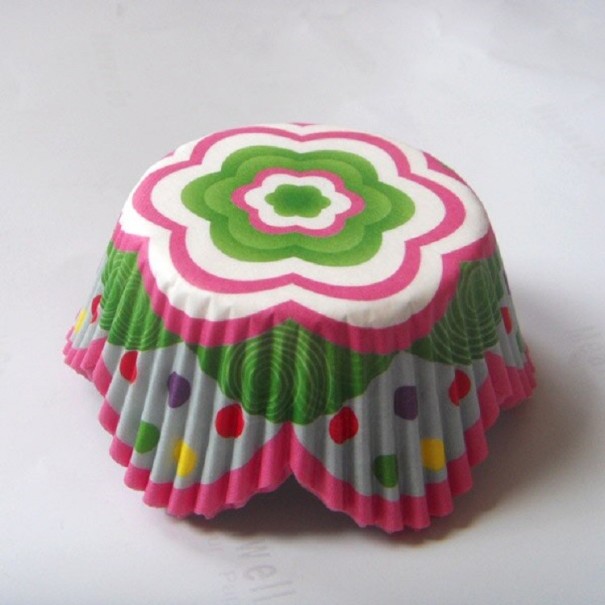 50 stuks Muffinvormpjes met bloemenmotief 5