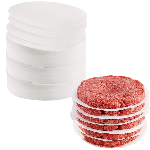 500 bucăți Hârtie pentru chifle de burger cu diametrul de 10 cm Hârtii cerate pentru separarea hamburgerilor Hârtii de intercalare din hârtie 1