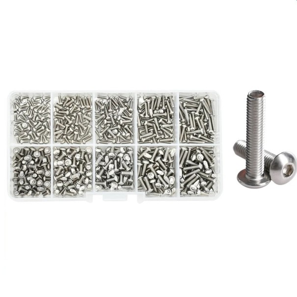 500 ks sada šroubů M2 a M2.5 válcová hlava nerezová ocel stříbrná barva různé velikosti pro přesné montážní práce 1