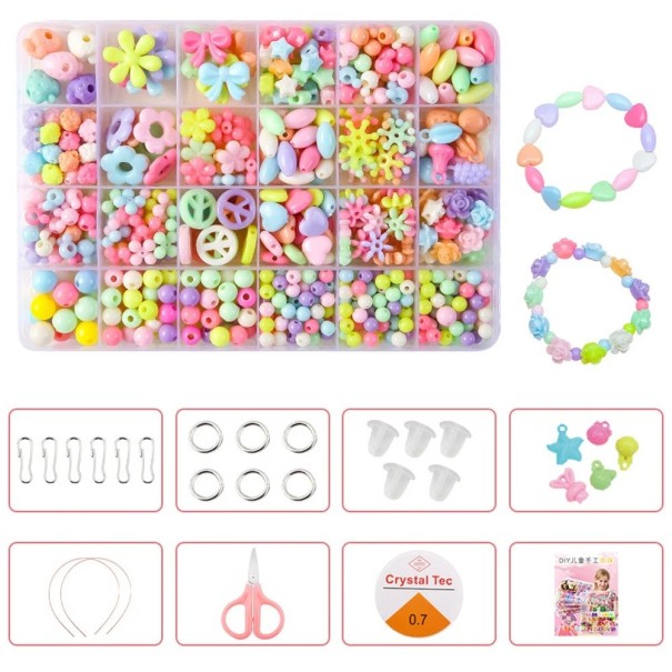 500 pcs Acrylic Beads Colourful Set for Making Bracelets and Necklaces Acrylic Jewellery Making Creative Beading with Accessories 1