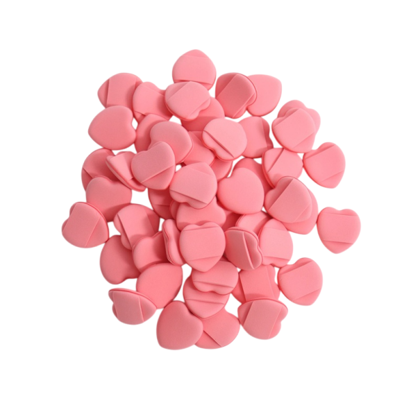 50er Set Mini-Schwämmchen 3 x 3 cm für Make-up aus hydrophilem Polyurethan Quasten für Make-up und Puder Latexfreie Kosmetikapplikatoren rosa