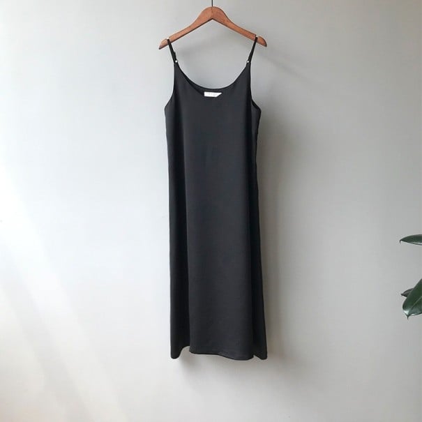Vestido sin tirantes de color liso A2784 negro S