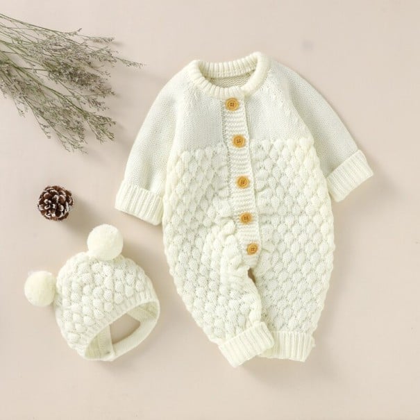 Mono bebe con gorro T2579 blanco 6-12 meses