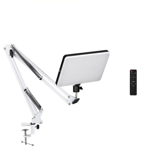LED fotovideoljus 10" med justerbar arm vit