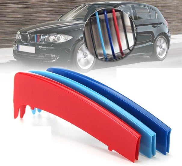 Lišty na větrací mřížku nárazníku pro BMW 3 ks 1