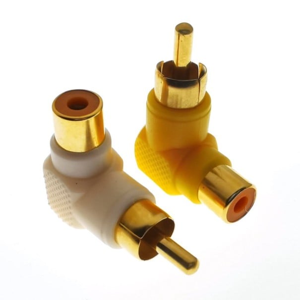 Vinklad RCA M/F adapter 2 st. 9