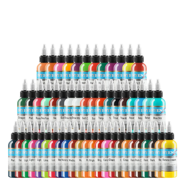 54 korkealaatuisen tatuointimusteen setti Värilliset tatuointimusteet Tatuointimusteet 30 ml 1
