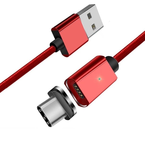 Magnetisk USB-datakabel K442 röd 2 m 2
