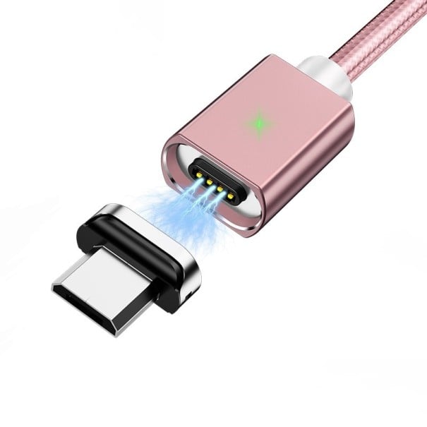 Magnetisk USB-kabel K476 rosa 1 m 3