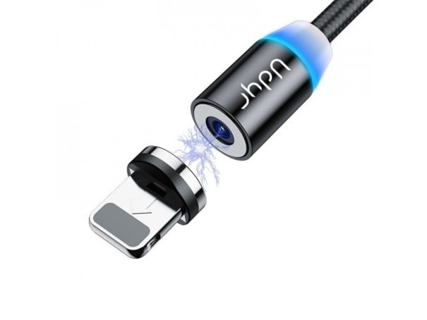 Magnetisk USB-laddningskabel K468 svart 2 m 3