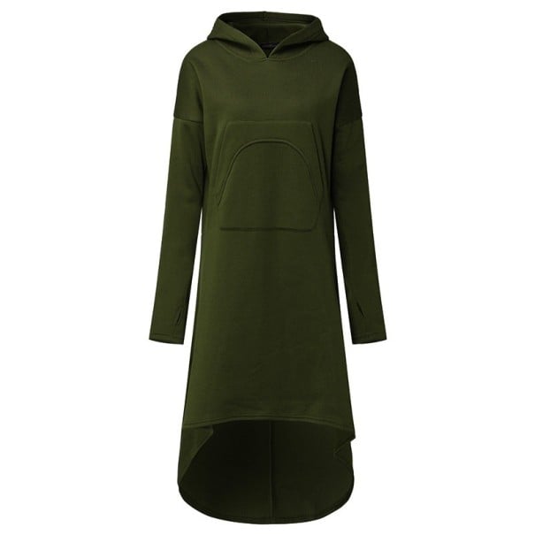 Vestido sudadera asimétrico verde militar 4XL