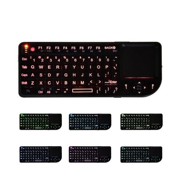 Mini bezdrôtová podsvietená klávesnica s touchpadom 1
