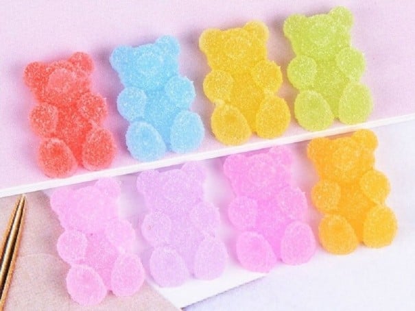Mini décoration ours en caoutchouc 20 pcs multicolore