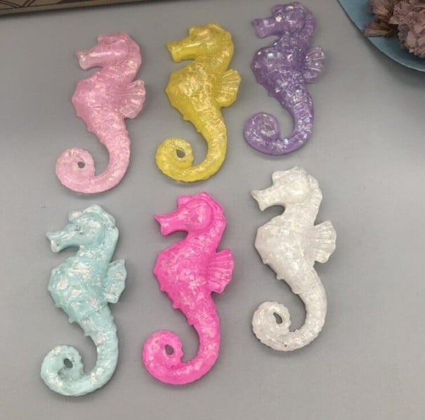 Mini décorations hippocampe 10 pcs multicolore