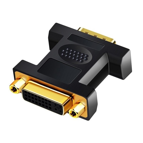 VGA till DVI 24+5-adapter för att ansluta DVI-kabel till enheter med VGA-port VGA-kontakt och DVI-uttag Upplösning upp till 1080p Full HD PVC-hus 1