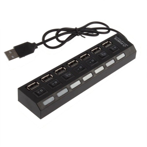 Laddare 7 USB-portar med switchar 1