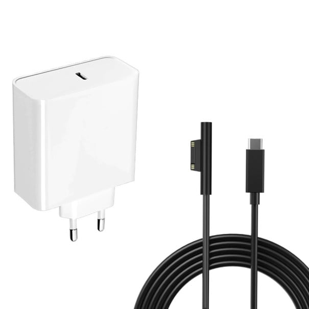 65W PD-laddare för Microsoft Surface Pro/Go/Book 1