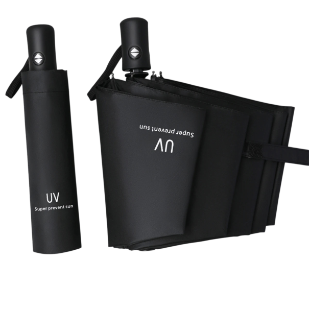 56 x 98 cm Automatische opvouwbare paraplu Compacte reisparaplu voor in de handtas Winddichte paraplu ter bescherming tegen regen zwart