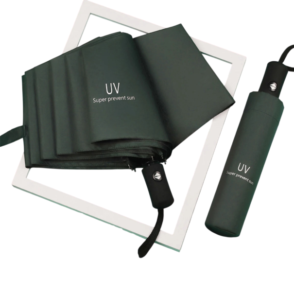 56 x 98 cm Paraguas Automático Plegable Paraguas de Viaje Compacto para Bolso Paraguas Resistente al Viento para Protección contra la Lluvia verde