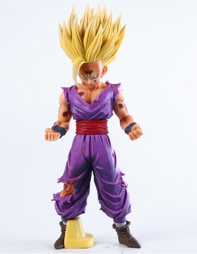Actionfigur av animekaraktär i PVC med gyllene hår och trasiga lila kläder Höjd 25 cm För barn från 3 år och animefans 1