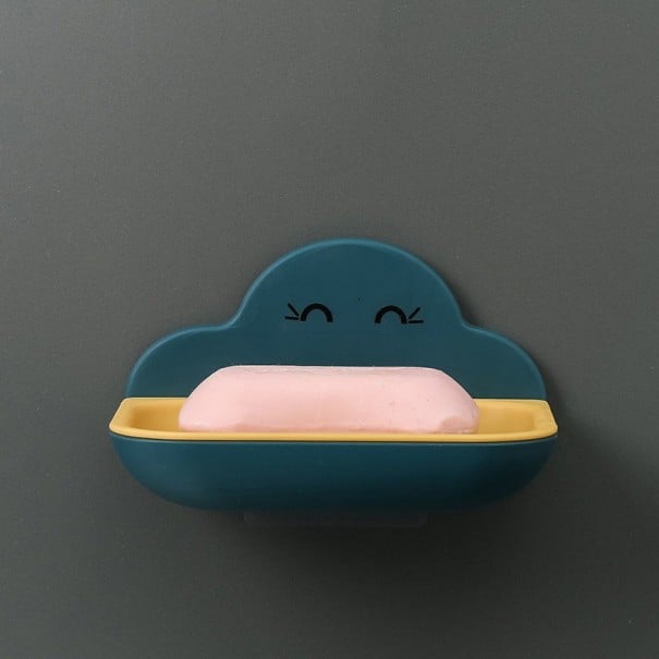 Porte-savon mural en forme de nuage bleu foncé