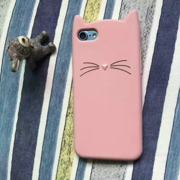 Ochranný kryt na iPhone s 3D kočkou J2927 světle růžová 5S