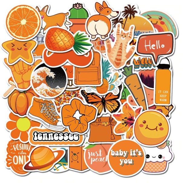 Orange klistermärken 50 st 1
