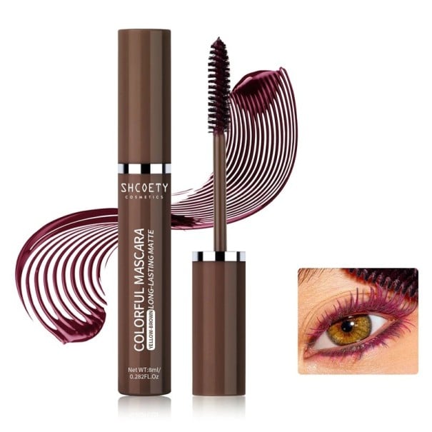 5D barevná voděodolná řasenka s rychleschnoucím složením, prodlužující a natáčecí efekt, dekorativní kosmetika pro barevný make-up červená