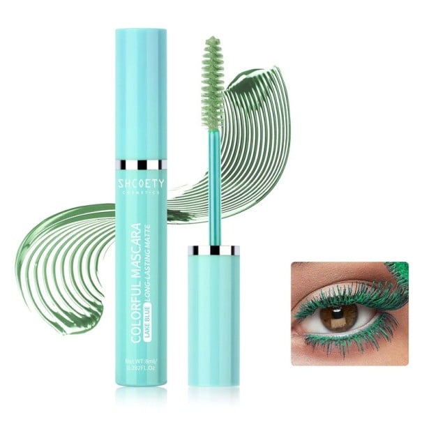 5D barevná voděodolná řasenka s rychleschnoucím složením, prodlužující a natáčecí efekt, dekorativní kosmetika pro barevný make-up zelená