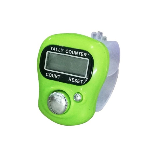 5miestne digitálne mini počítadlo na prst elektrický LCD displej podsvietenie pre počítanie a outdoor aktivity zelená