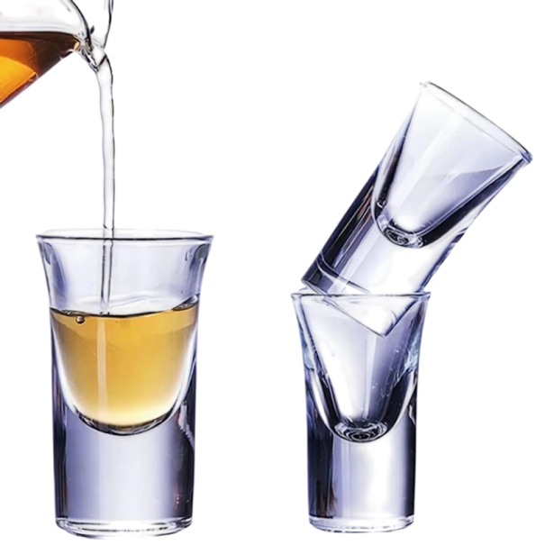 6 bucăți pahare 15 ml shot-uri cu fund întărit 25 x 34 x 55 mm Sticlă transparentă Pahare rezistente pentru lichior tequila rom 1