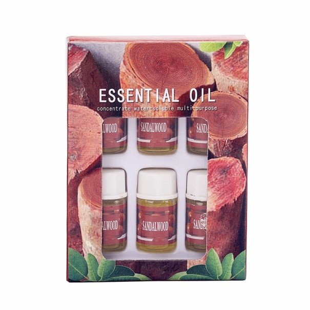 6 db-os illóolaj készlet 3 ml Vízben oldódó diffúzor olaj Aromaterápiás légfrissítő relaxáló természetes illat háztartási Sandalwood