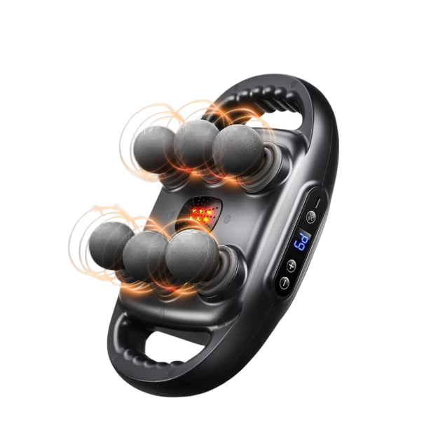 6 Head Massage Gun with Infrared Heating and 9 Modes, 2000mAh Battery for Muscle Relief and Improved Blood Circulation 1