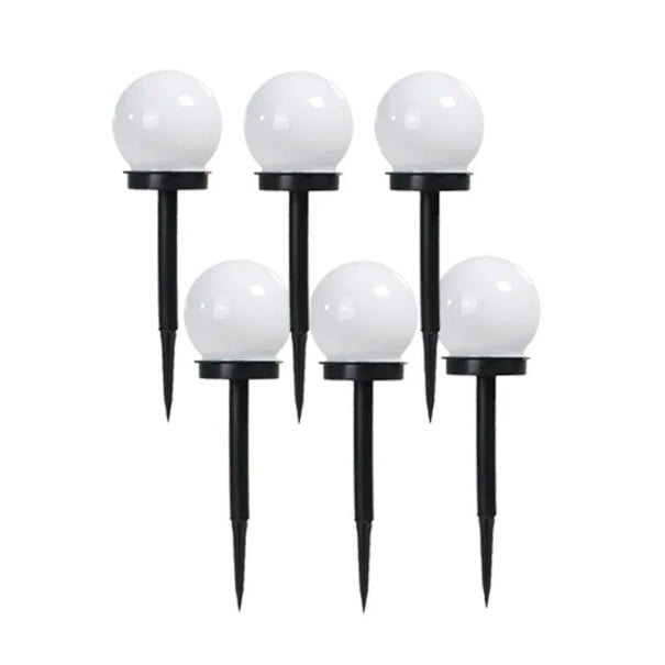 6 kpl aurinkokenno-LED-valoa ulkopuutarhavalaistukseen, valkoinen lamppu, vedenpitävät aurinkolamput, koristelu kävelytielle, takapihalle, terassille 1