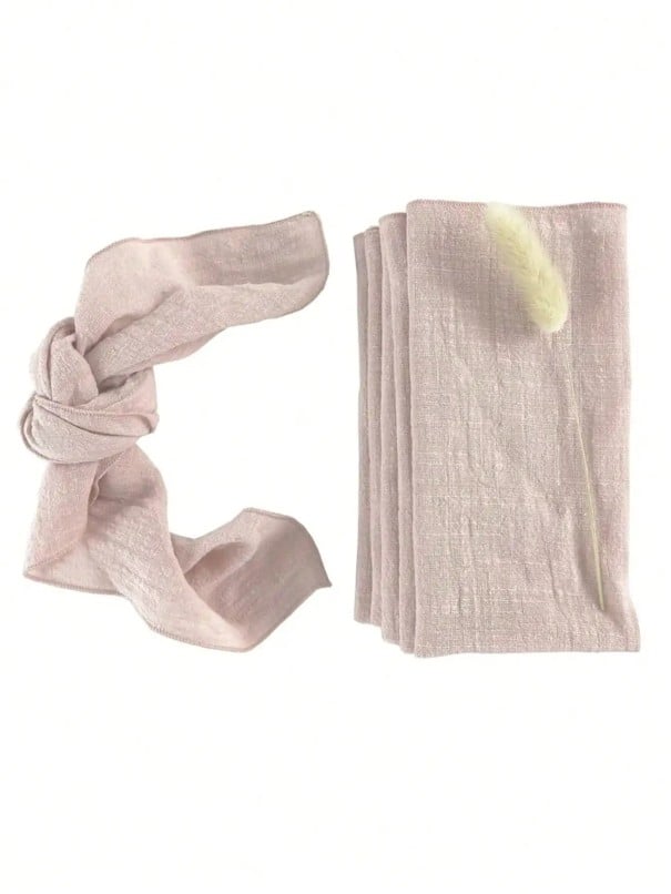 6 ks Dekoratívne obrúsky na prestieranie 40 x 40 cm 100% polyester Jednofarebné látkové obrúsky na slávnostný stôl svetlo ružová