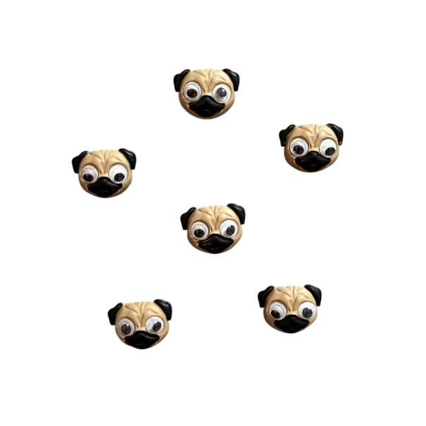 6 ks Magnetky mopsíci dekorativní mini magnety 2,3×1,7 cm detailní provedení realistický vzhled na lednici nástěnku dekorace 1