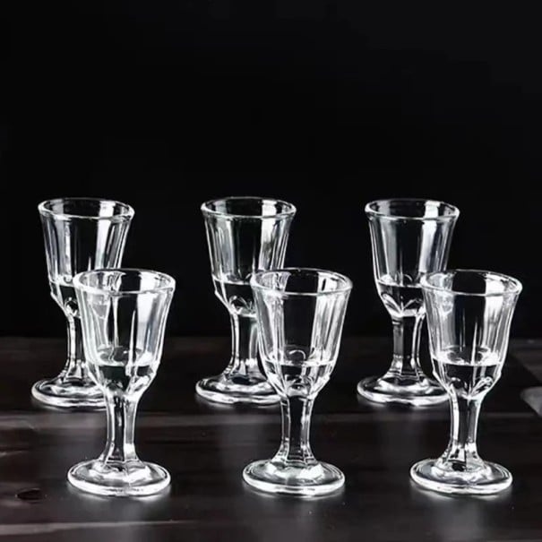 6 ks skleničiek na panáky vo forme pohárika 10 ml 30 x 60 x 30 mm Mini poháriky na liehoviny Degustačné kalíšky Sklenené štamprle sada 1