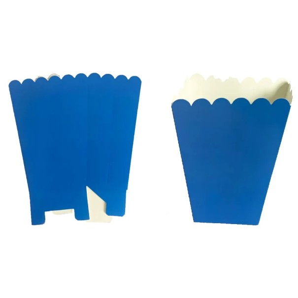 6 pcs Boîtes en papier pour popcorn Boîtes de fête en bleu foncé Boîtes jetables pour snacks pour célébrations soirée cinéma 1