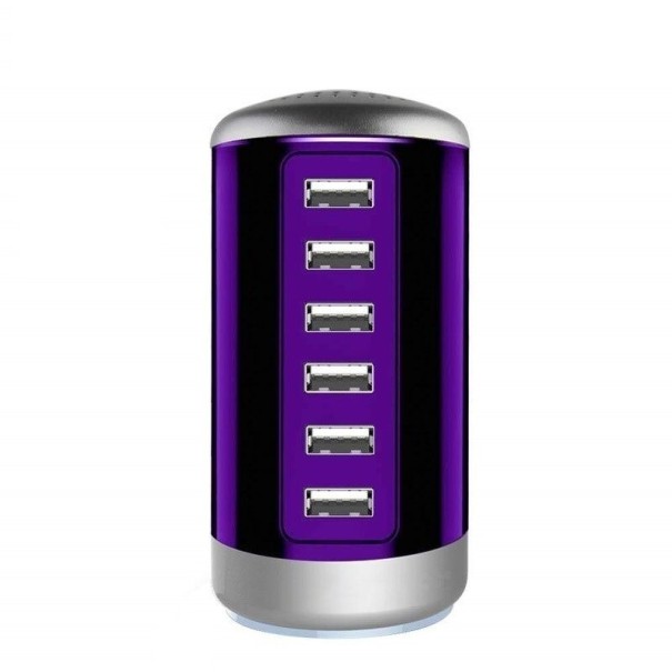 6-portars 30W laddstation lila