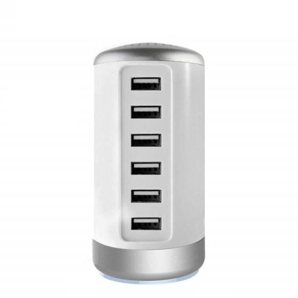 6-ports 30W ladestation hvid