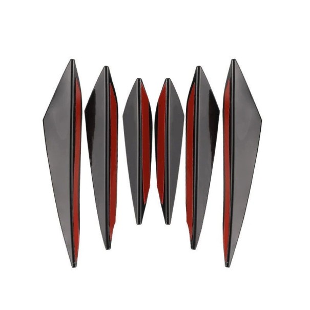 6 stk sorte beskyttelseslister til kofanger 20 cm 16,5 cm 13,5 cm Universel kollisionssæt til tuning af biler Dekorativ beskyttelse af forreste kofanger 1